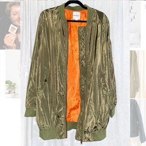 Army green bomber jacket